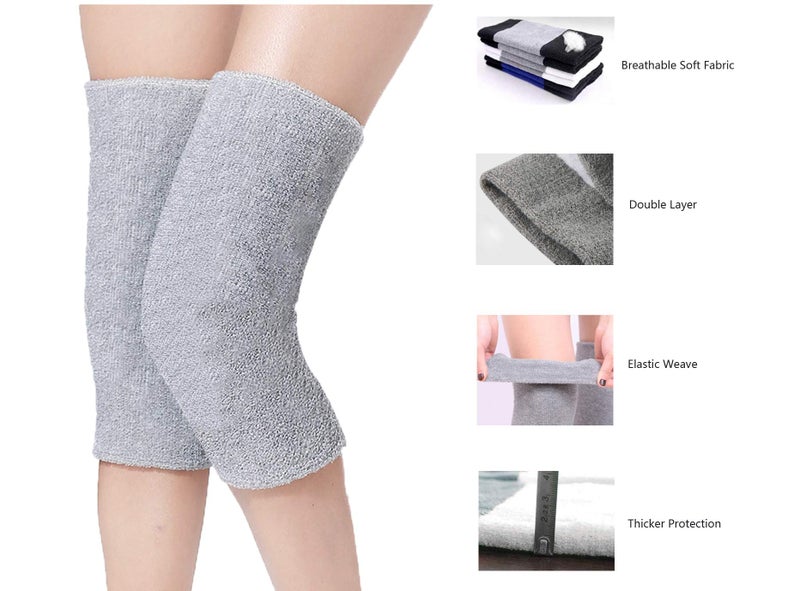 FakeFace Winter Soft Thermal Knee Braces Leg Warmers Cozy Warm Snow Skiing Cycling Camping Runing Arthritis Tendonitis Knee Pads Leg Sleeves Support Protector for Men Women - Image 3